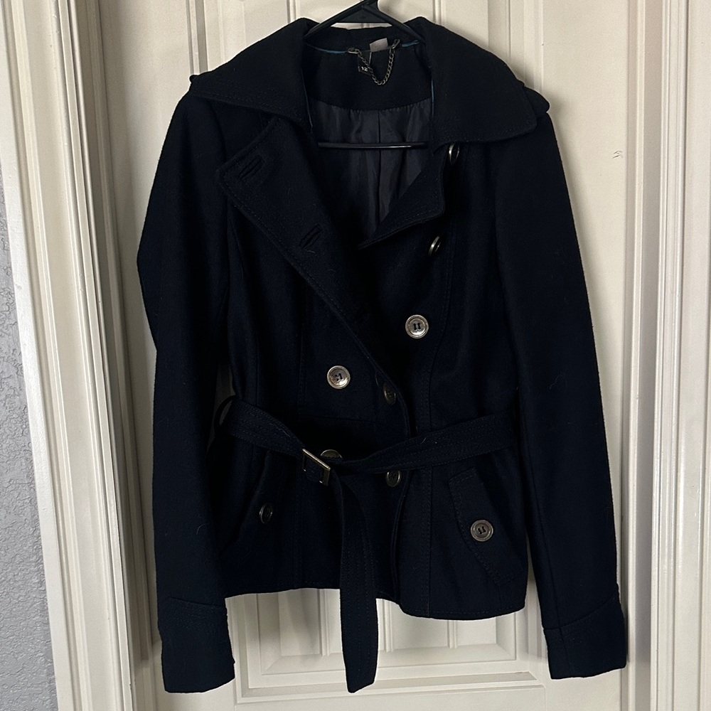 Women's Black Peacoat
